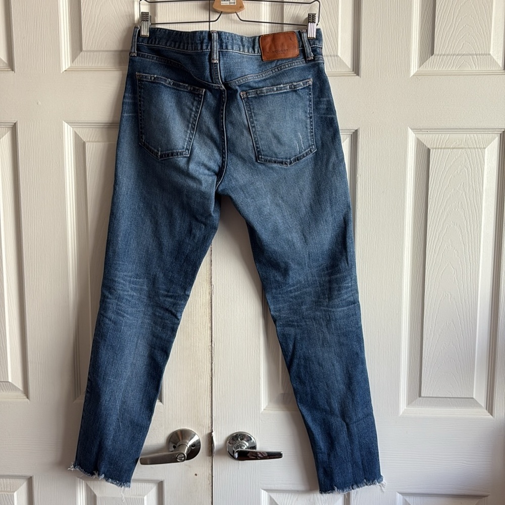 Moussy Straight Leg Blue Jeans with Raw Hem - Picture 11 of 15